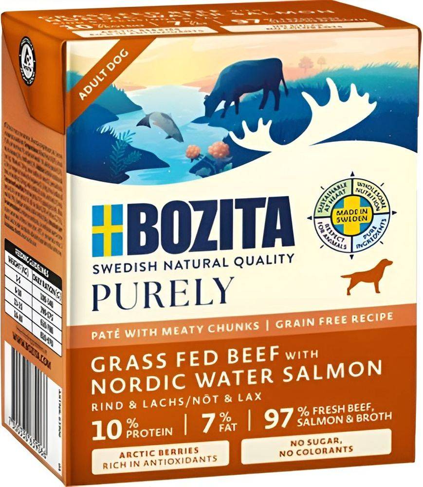 ΥΓΡΗ ΤΡΟΦΗ BOZITA PURELY PATE ΜΕ ΣΟΛΟΜΟ (370GR)