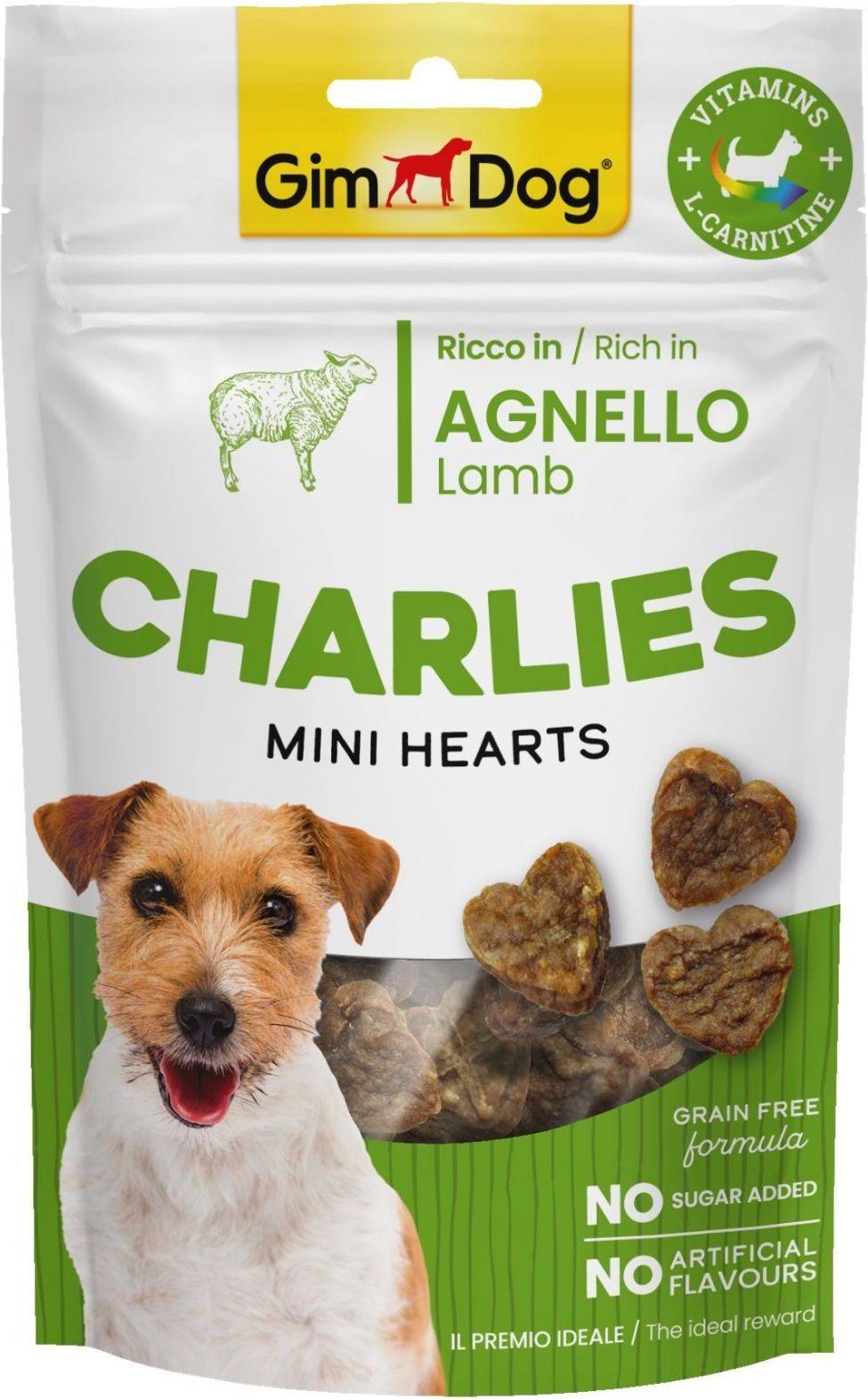 ΣΝΑΚ ΣΚΥΛΟΥ GIMDOG CHARLIES MINI HEARTS ΑΡΝΙ (70GR) GIMDOG