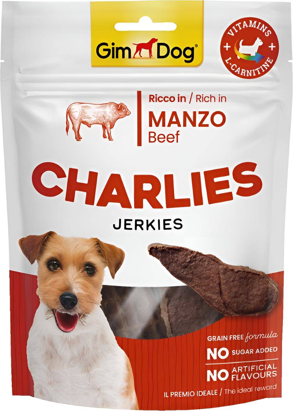 ΣΝΑΚ ΣΚΥΛΟΥ GIMDOG CHARLIES JERKIES ΒΟΔΙΝΟ (70GR)