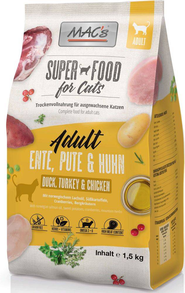 ΤΡΟΦΗ ΓΑΤΑΣ MACS ADULT GRAIN FREE ΠΑΠΙΑ ΓΑΛΟΠΟΥΛΑ ΚΟΤΟΠΟΥΛΟ (1,5KG)