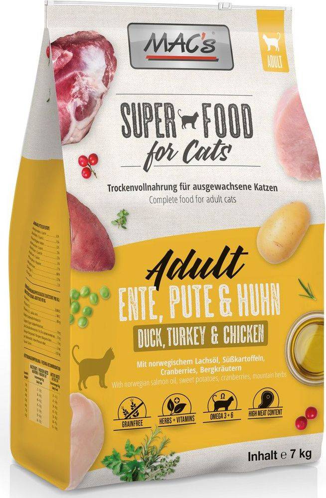 ΤΡΟΦΗ ΓΑΤΑΣ MACS ADULT GRAIN FREE ΠΑΠΙΑ ΓΑΛΟΠΟΥΛΑ ΚΟΤΟΠΟΥΛΟ (7KG) MACS