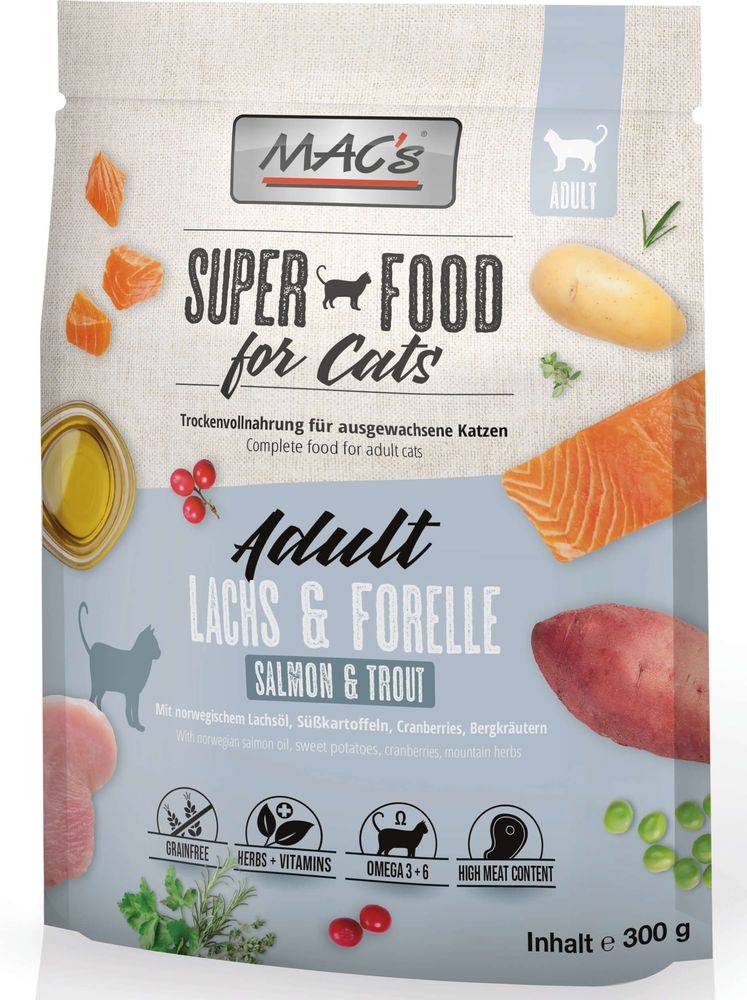 ΤΡΟΦΗ ΓΑΤΑΣ MACS ADULT GRAIN FREE ΣΟΛΟΜΟΣ - ΠΕΣΤΡΟΦΑ (300GR)