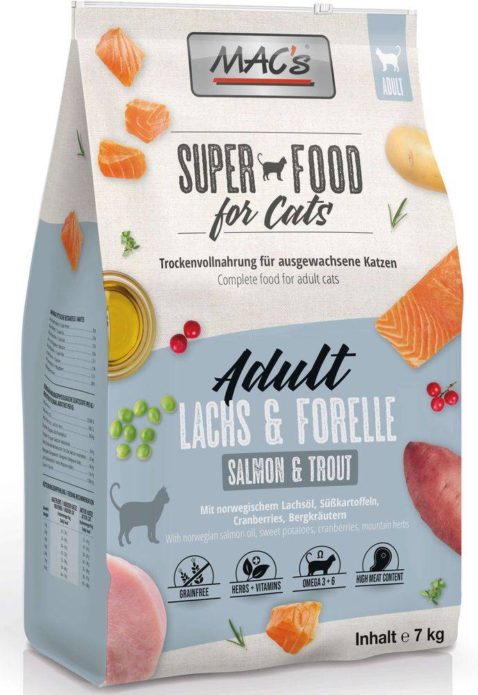 MACS ΤΡΟΦΗ ΓΑΤΑΣ MACS ADULT GRAIN FREE ΣΟΛΟΜΟΣ - ΠΕΣΤΡΟΦΑ (7KG)