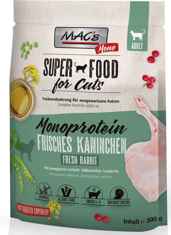 ΤΡΟΦΗ ΓΑΤΑΣ MACS ADULT GRAIN FREE ΚΟΥΝΕΛΙ (300GR) MACS