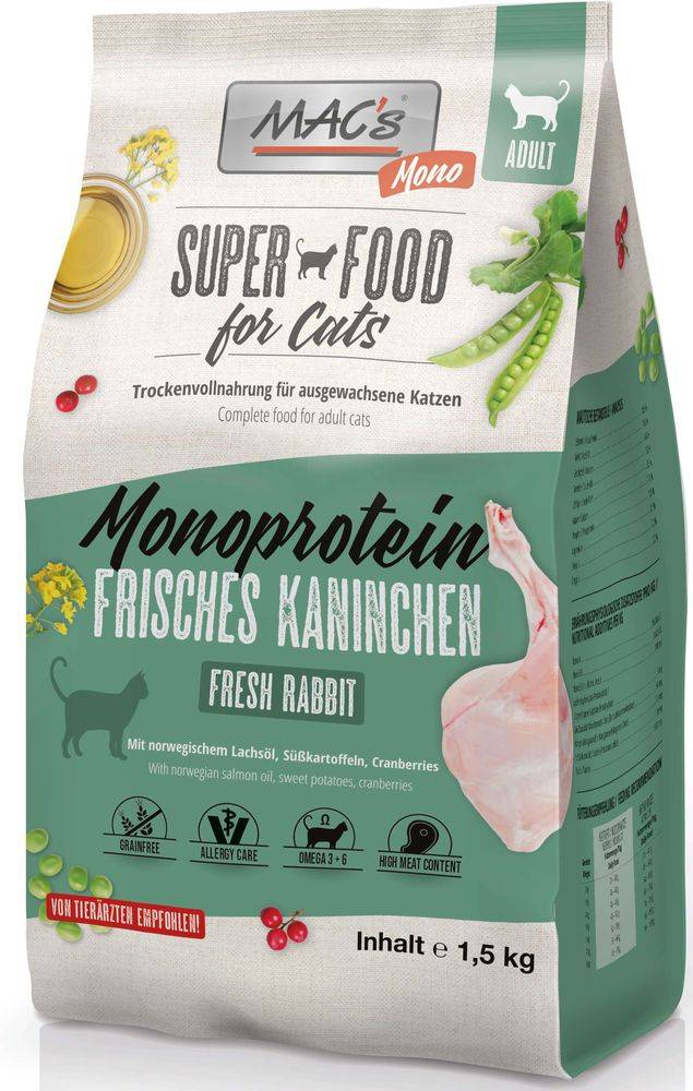 MACS ΤΡΟΦΗ ΓΑΤΑΣ MACS ADULT GRAIN FREE ΚΟΥΝΕΛΙ (1,5KG)