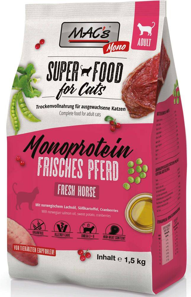 ΤΡΟΦΗ ΓΑΤΑΣ MACS ADULT GRAIN FREE MONO ΑΛΟΓΟ (1,5KG) MACS