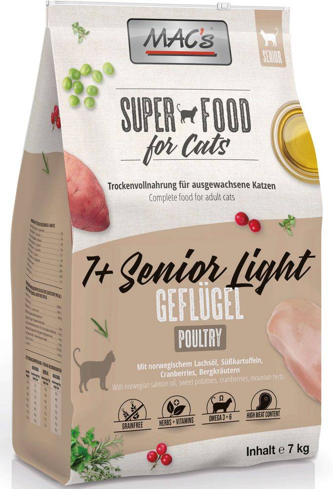 ΤΡΟΦΗ ΓΑΤΑΣ MACS SENIOR GRAIN FREE LIGHT ΠΟΥΛΕΡΙΚΑ (7KG)