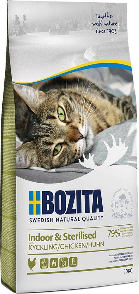 ΤΡΟΦΗ ΓΑΤΑΣ BOZITA INDOOR - STERILISED ΚΟΤΟΠΟΥΛΟ (10KG) BOZITA