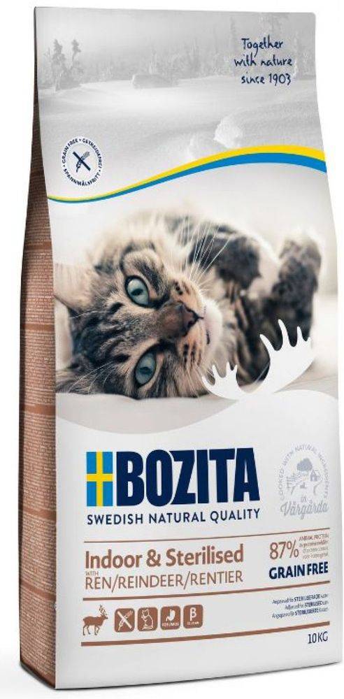 BOZITA ΤΡΟΦΗ ΓΑΤΑΣ BOZITA INDOOR - STERILISED GRAIN FREE ΤΑΡΑΝΔΟΣ (10KG)