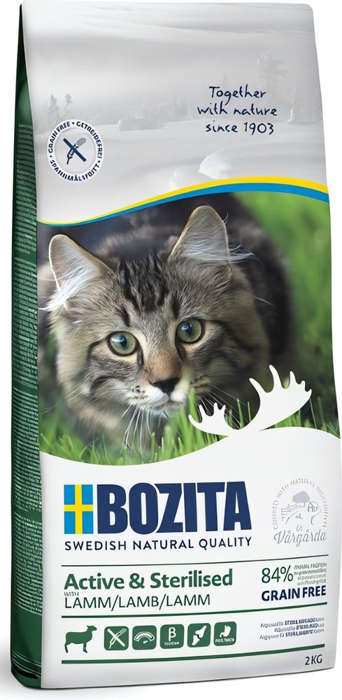 BOZITA ΤΡΟΦΗ ΓΑΤΑΣ BOZITA ACTIVE - STERILISED GRAIN FREE ΑΡΝΙ (2KG)