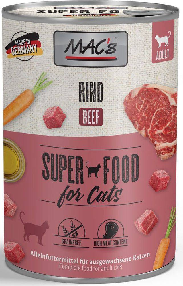 ΚΟΝΣΕΡΒΑ ΓΑΤΑΣ MACS ΜΕ ΒΟΔΙΝΟ (400GR) MACS