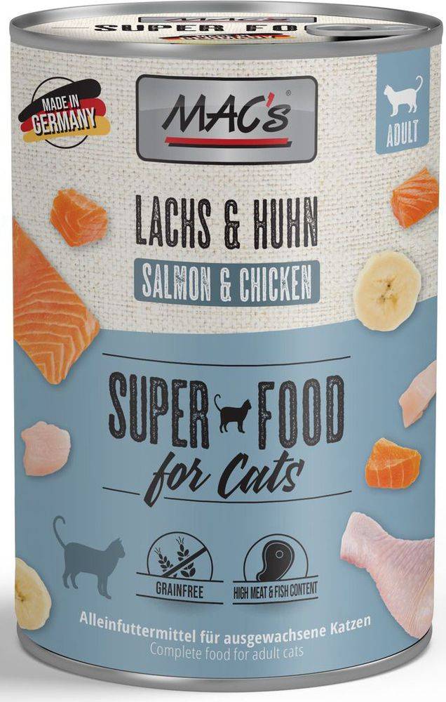 ΚΟΝΣΕΡΒΑ ΓΑΤΑΣ MACS ΜΕ ΣΟΛΟΜΟ - ΚΟΤΟΠΟΥΛΟ (400GR) MACS