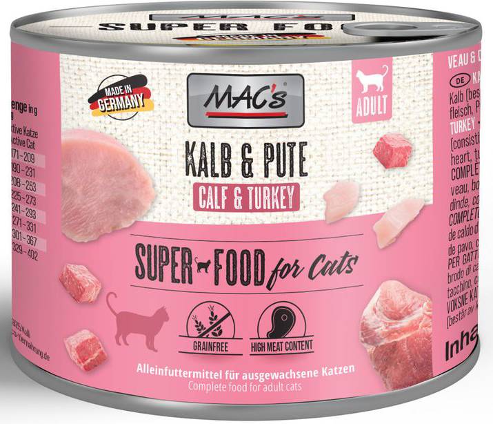 ΚΟΝΣΕΡΒΑ ΓΑΤΑΣ MACS ΜΕ ΜΟΣΧΑΡΑΚΙ ΓΑΛΑΚΤΟΣ - ΓΑΛΟΠΟΥΛΑ (200GR)