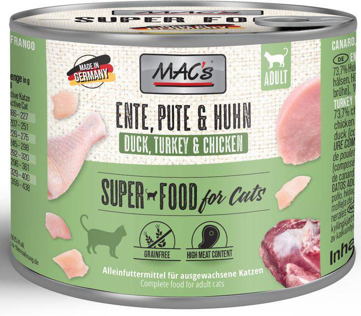 ΚΟΝΣΕΡΒΑ ΓΑΤΑΣ MACS ΜΕ ΠΑΠΙΑ ΓΑΛΟΠΟΥΛΑ - ΚΟΤΟΠΟΥΛΟ (200GR) MACS