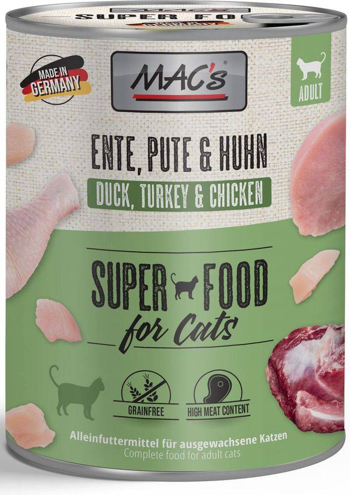 ΚΟΝΣΕΡΒΑ ΓΑΤΑΣ MACS ΜΕ ΠΑΠΙΑ ΓΑΛΟΠΟΥΛΑ - ΚΟΤΟΠΟΥΛΟ (800GR)