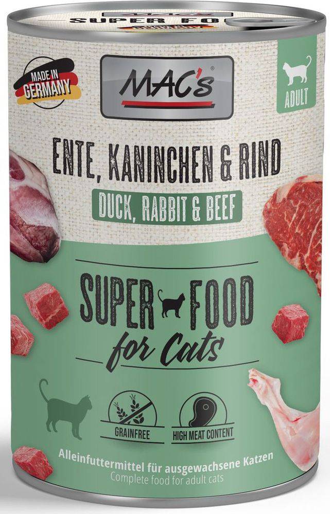 ΚΟΝΣΕΡΒΑ ΓΑΤΑΣ MACS ΜΕ ΠΑΠΙΑ ΚΟΥΝΕΛΙ - ΜΟΣΧΑΡΙ (400GR) MACS