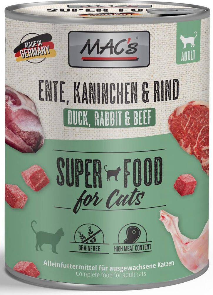 ΚΟΝΣΕΡΒΑ ΓΑΤΑΣ MACS ΜΕ ΠΑΠΙΑ ΚΟΥΝΕΛΙ - ΜΟΣΧΑΡΙ (800GR) MACS