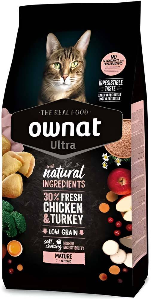 ΤΡΟΦΗ ΓΑΤΑΣ OWNAT ULTRA MATURE LOW GRAIN ΜΕ ΚΟΤΟΠΟΥΛΟ - ΓΑΛΟΠΟΥΛΑ (3KG) OWNAT