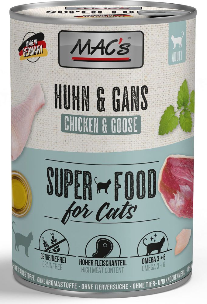 MACS ΚΟΝΣΕΡΒΑ ΓΑΤΑΣ MACS ΜΕ ΚΟΤΟΠΟΥΛΟ - ΧΗΝΑ (400GR)