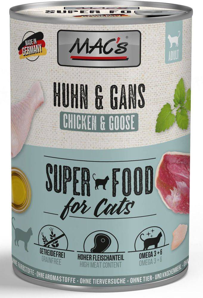 MACS ΚΟΝΣΕΡΒΑ ΓΑΤΑΣ MACS ΜΕ ΚΟΤΟΠΟΥΛΟ - ΧΗΝΑ (400GR)