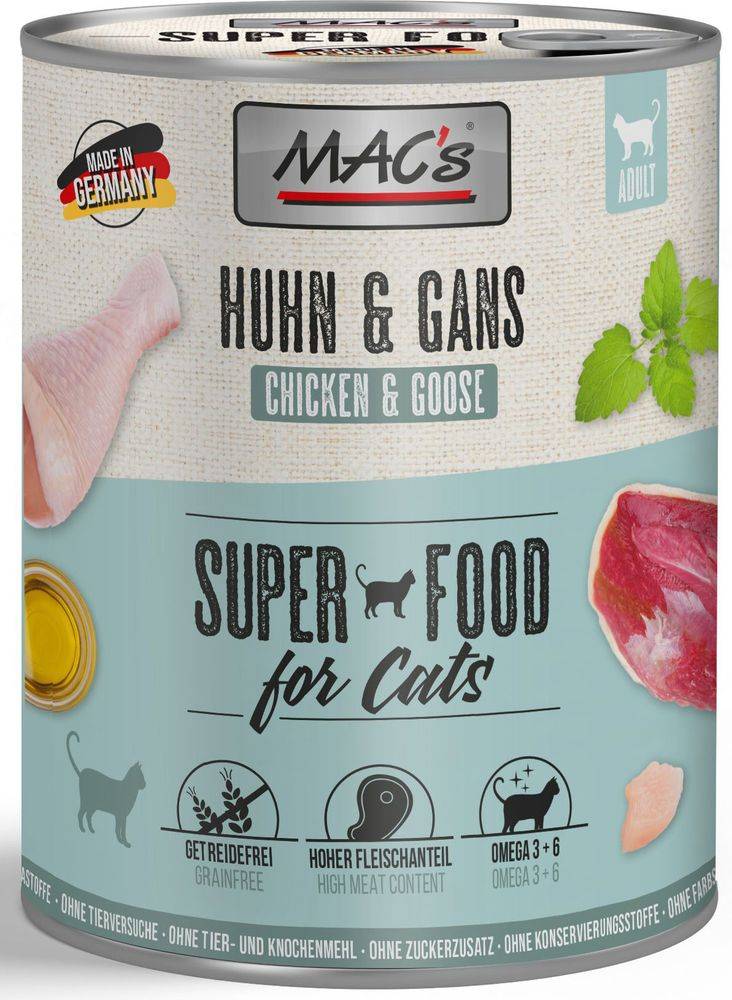 ΚΟΝΣΕΡΒΑ ΓΑΤΑΣ MACS ΜΕ ΚΟΤΟΠΟΥΛΟ - ΧΗΝΑ (800GR)