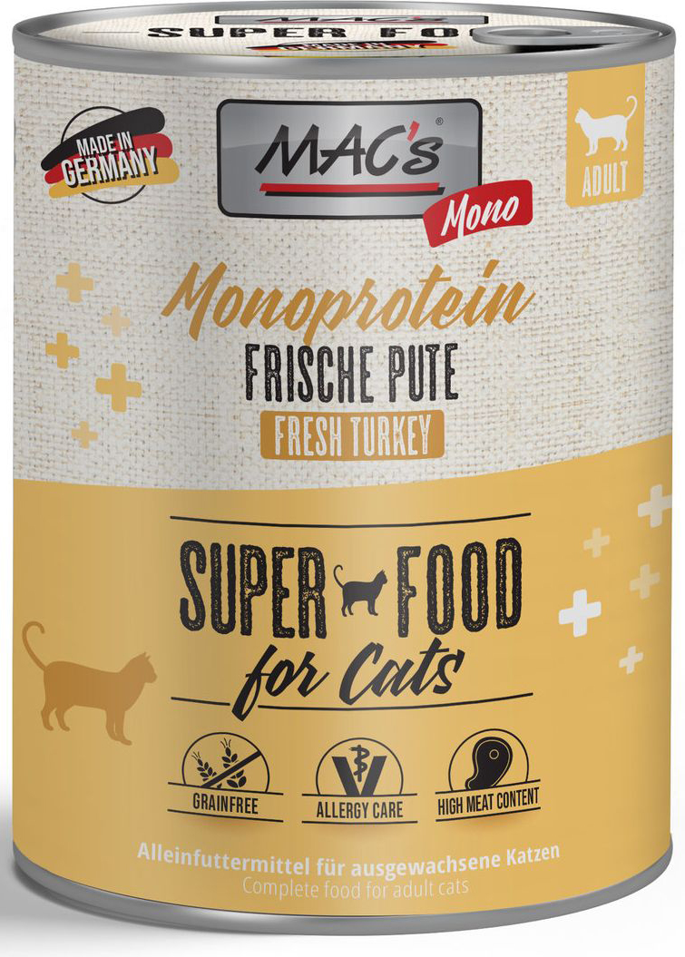 MACS ΚΟΝΣΕΡΒΑ ΓΑΤΑΣ MACS SENSITIVE ΜΕ ΓΑΛΟΠΟΥΛΑ (800GR)