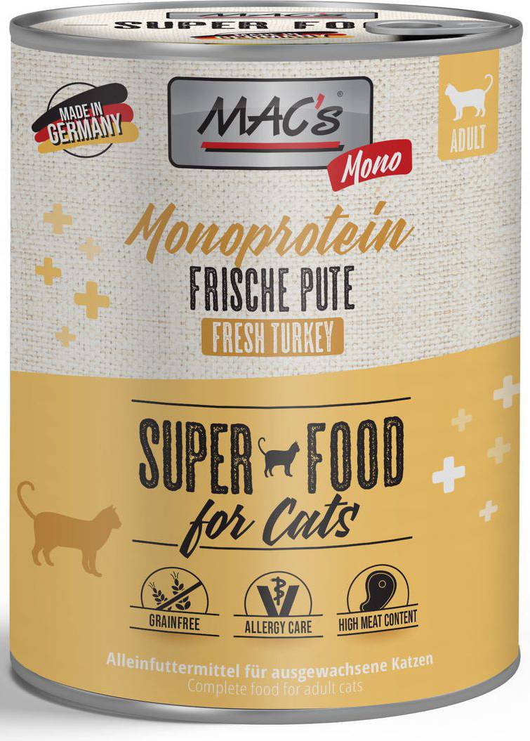 ΚΟΝΣΕΡΒΑ ΓΑΤΑΣ MACS SENSITIVE ΜΕ ΓΑΛΟΠΟΥΛΑ (800GR)