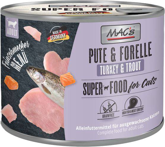 ΚΟΝΣΕΡΒΑ ΓΑΤΑΣ MACS GOURMET FEINSCHMECKER ΓΑΛΟΠΟΥΛΑ - ΠΕΣΤΡΟΦΑ (200GR) MACS