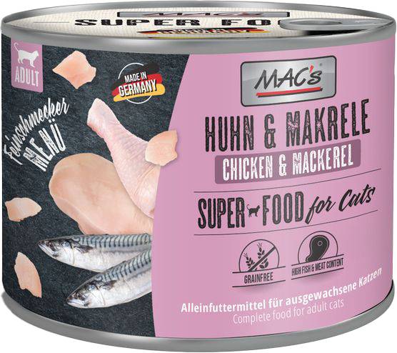 ΚΟΝΣΕΡΒΑ ΓΑΤΑΣ MACS GOURMET FEINSCHMECKER ΚΟΤΟΠΟΥΛΟ - ΣΚΟΥΜΠΡΙ (200GR) MACS