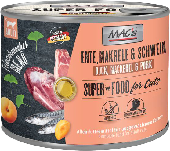MACS ΚΟΝΣΕΡΒΑ ΓΑΤΑΣ MACS GOURMET FEINSCHMECKER ΠΑΠΙΑ ΣΚΟΥΜΠΡΙ - ΧΟΙΡΙΝΟ (200GR)