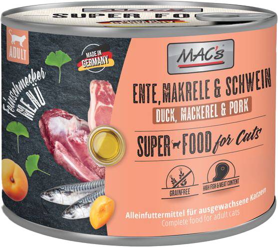 ΚΟΝΣΕΡΒΑ ΓΑΤΑΣ MACS GOURMET FEINSCHMECKER ΠΑΠΙΑ ΣΚΟΥΜΠΡΙ - ΧΟΙΡΙΝΟ (200GR) MACS