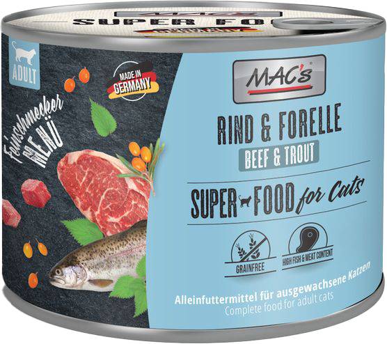 ΚΟΝΣΕΡΒΑ ΓΑΤΑΣ MACS GOURMET FEINSCHMECKER ΜΟΣΧΑΡΙ - ΠΕΣΤΡΟΦΑ (200GR)