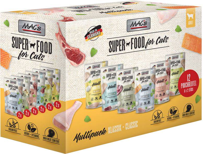 ΦΑΚΕΛΑΚΙ ΓΑΤΑΣ MACS POUCH MULTIPACK CLASSIC (12ΤΜΧ X 100GR) MACS