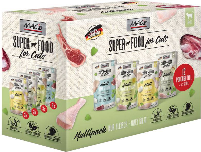 ΦΑΚΕΛΑΚΙ ΓΑΤΑΣ MACS POUCH MULTIPACK MEAT (12ΤΜΧ X 100GR) MACS