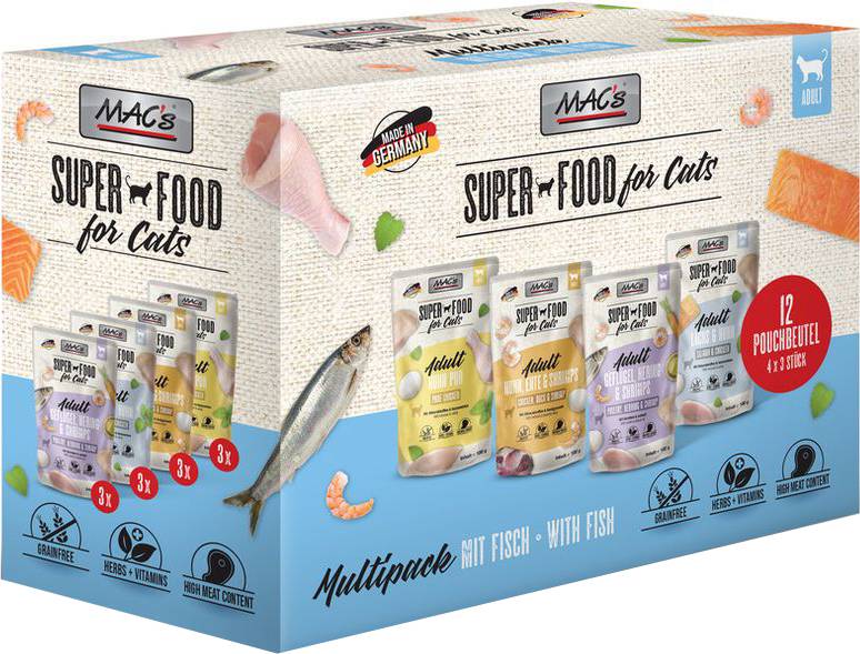 ΦΑΚΕΛΑΚΙ ΓΑΤΑΣ MACS POUCH MULTIPACK FISH (12ΤΜΧ X 100GR)