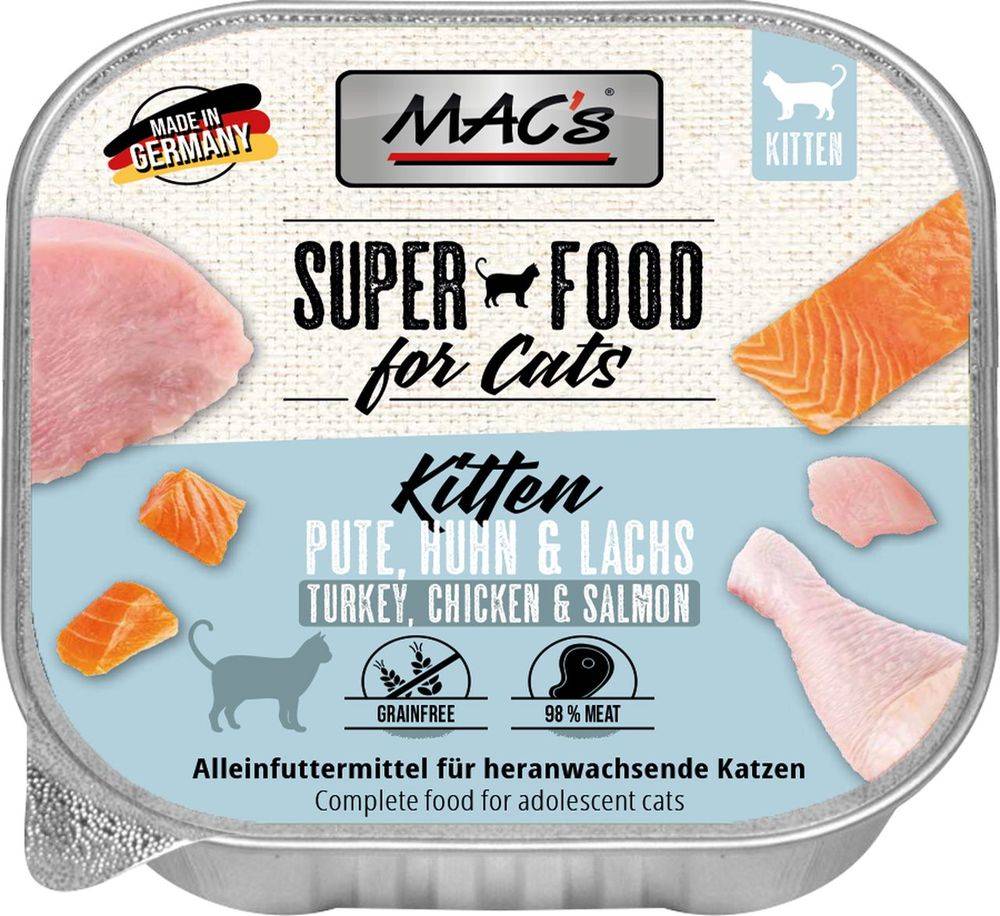 ΔΙΣΚΑΚΙ ΓΑΤΑΣ MACS TRAY KITTEN ΓΑΛΟΠΟΥΛΑ ΚΟΤΟΠΟΥΛΟ - ΣΟΛΟΜΟ (100GR) MACS