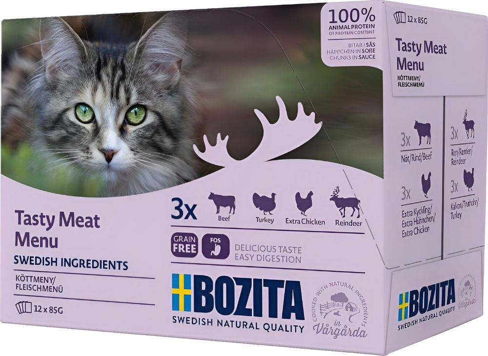 BOZITA ΦΑΚΕΛΑΚΙΑ ΓΑΤΑΣ BOZITA MULTIBOX MEAT MENU (12ΤΜΧ X 85GR)