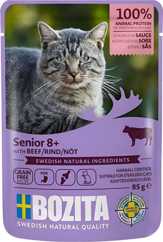 ΦΑΚΕΛΑΚΙ ΓΑΤΑΣ BOZITA SENIOR 8+ POUCH ΣΕ ΣΑΛΤΣΑ ΜΟΣΧΑΡΙ (85GR) BOZITA