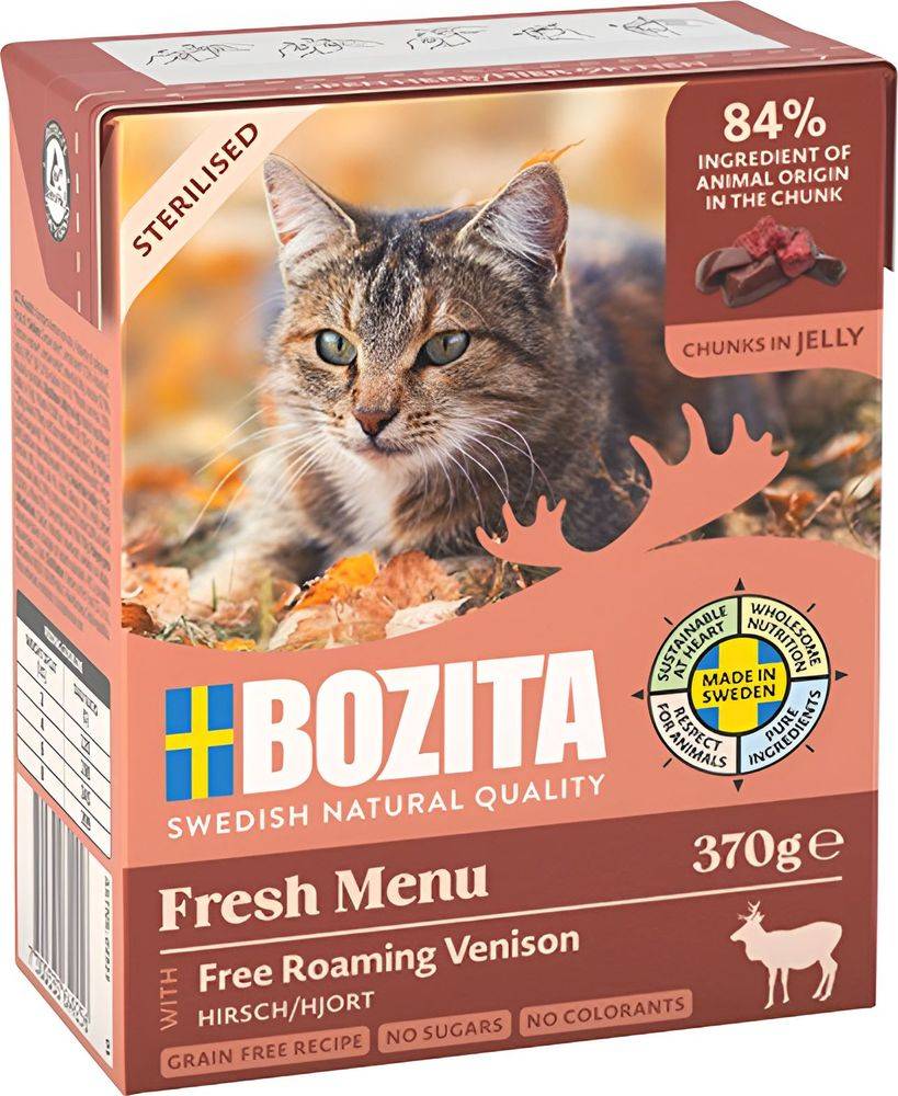 BOZITA ΥΓΡΗ ΤΡΟΦΗ BOZITA CHUNKS STERILISED IN JELLY ΕΛΑΦΙ (370GR)