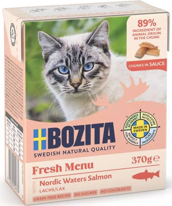 ΥΓΡΗ ΤΡΟΦΗ BOZITA CHUNKS ΣΕ ΣΑΛΤΣΑ ΣΟΛΟΜΟΣ (370GR) BOZITA