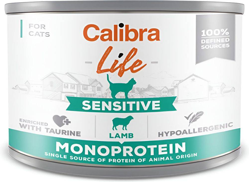 ΚΟΝΣΕΡΒΑ ΓΑΤΑΣ CALIBRA CAT LIFE CAN SENSITIVE ΑΡΝΙ (200GR) CALIBRA