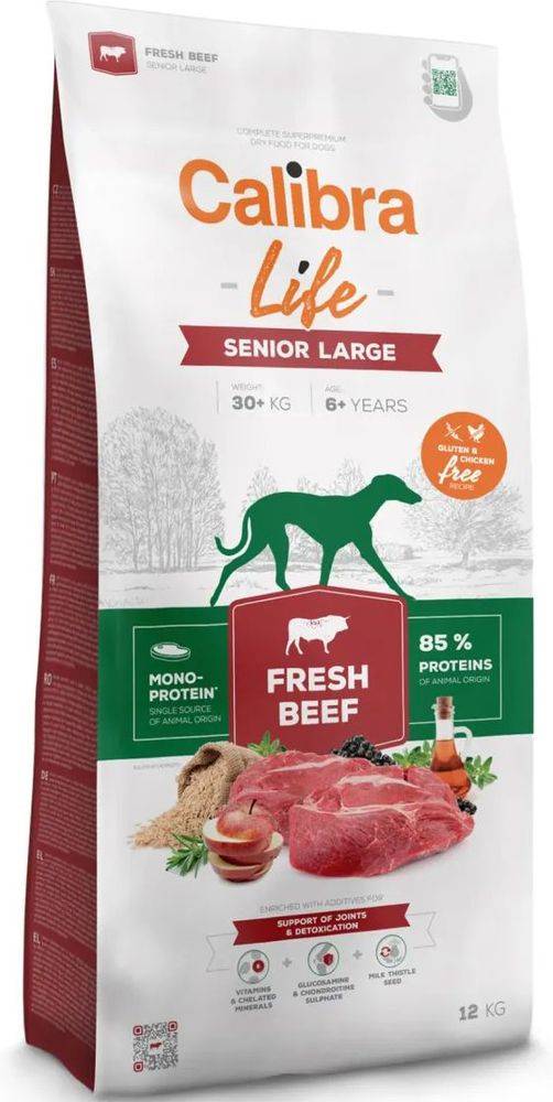ΤΡΟΦΗ ΣΚΥΛΟΥ CALIBRA LIFE BEEF SENIOR LARGE BREED ΜΟΣΧΑΡΙ (12KG)