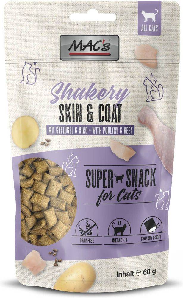 ΣΝΑΚ ΓΑΤΑΣ MACS SHAKERY SKIN - COAT ΠΟΥΛΕΡΙΚΑ - ΒΟΔΙΝΟ (60GR) MACS