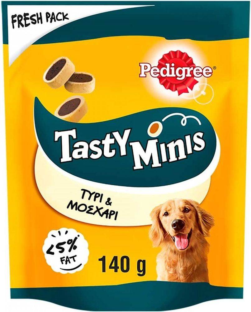 ΛΙΧΟΥΔΙΑ ΣΚΥΛΟΥ PEDIGREE TASTY MINIS ΤΥΡΙ - ΜΟΣΧΑΡΙ (140GR)