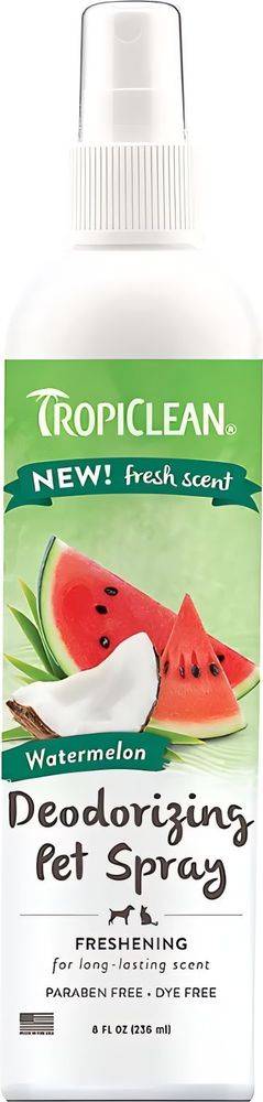 ΚΟΛΟΝΙΑ ΣΚΥΛΟΥ - ΓΑΤΑΣ TROPICLEAN DEODORIZING SPRAY ΚΑΡΠΟΥΖΙ ΚΑΡΥΔΑ (236ML)