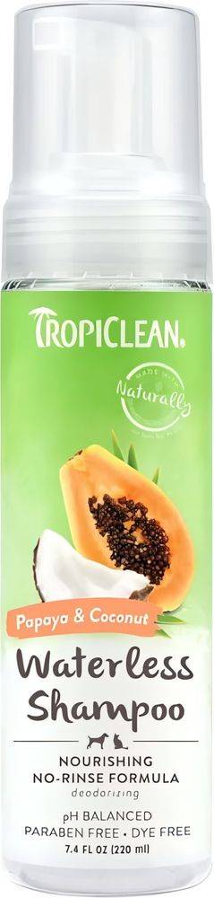 TROPICLEAN ΣΑΜΠΟΥΑΝ TROPICLEAN WATERLESS NOURISHING ΠΑΠΑΓΙΑ - ΚΑΡΥΔΑ (220ML)