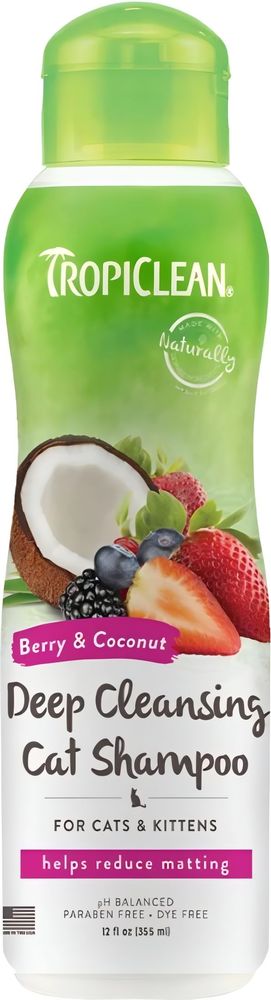 TROPICLEAN ΣΑΜΠΟΥΑΝ ΓΑΤΑΣ TROPICLEAN WATERLESS ΦΡΑΟΥΛΑ, ΜΟΥΡΑ - ΚΑΡΥΔΑ (355ML)