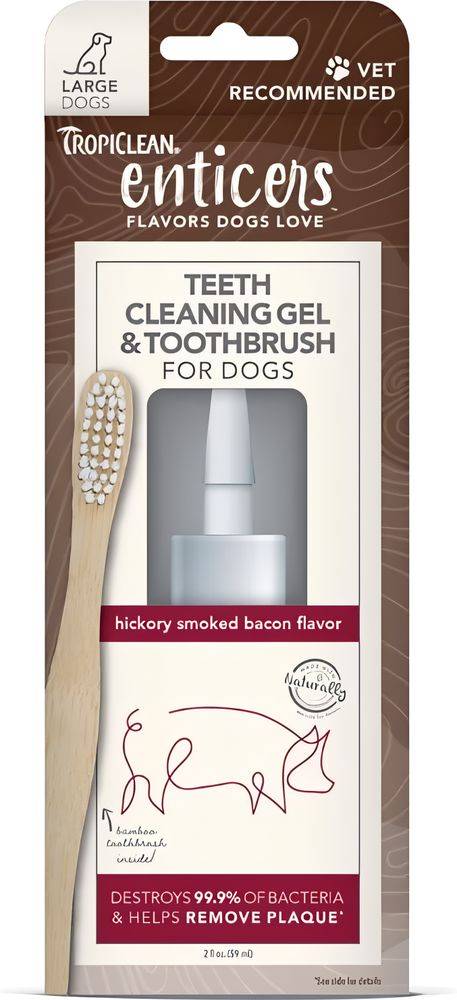 ΚΙΤ ΦΡΟΝΤΙΔΑΣ ΔΟΝΤΙΩΝ TROPICLEAN GEL HICKORY SMOKED BACON LARGE
