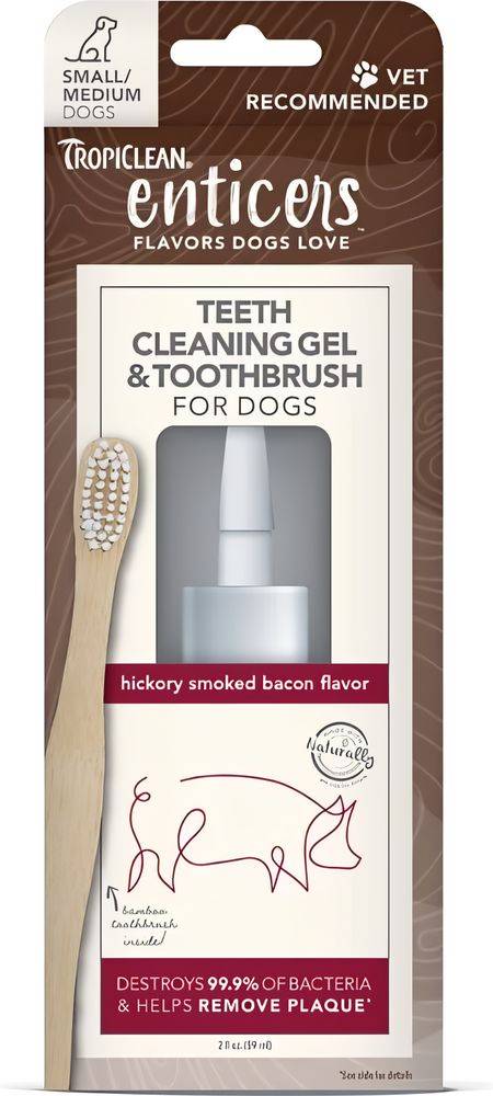 TROPICLEAN ΚΙΤ ΦΡΟΝΤΙΔΑΣ ΔΟΝΤΙΩΝ TROPICLEAN GEL HICKORY SMOKED BACON SMALL/MEDIUM