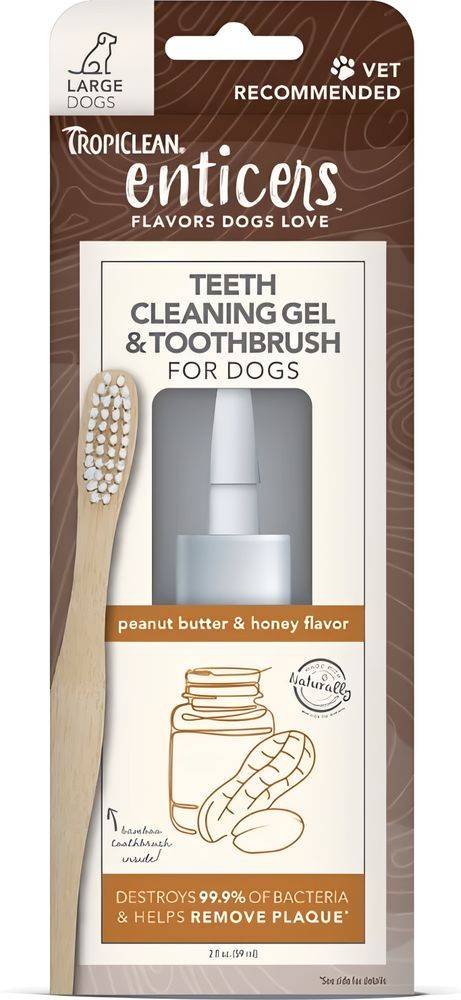 ΚΙΤ ΦΡΟΝΤΙΔΑΣ ΔΟΝΤΙΩΝ TROPICLEAN TEETH CLEANING GEL PEANUT BUTTER AND HONEY LARGE